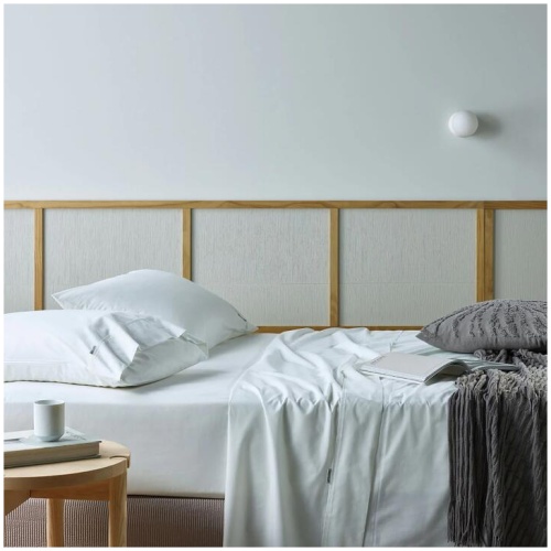 Bianca Natural Sleep Recycled Cotton and Bamboo Sheet Set White Single