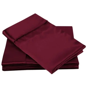 Big Sleep 300TC Deluxe Essentials Satin Sheet Set Burgundy King