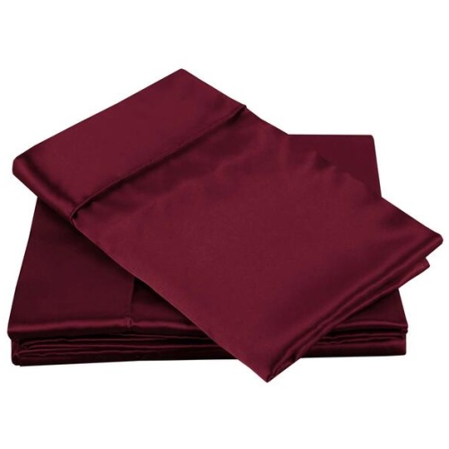 Big Sleep 300TC Deluxe Essentials Satin Sheet Set Burgundy King