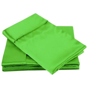 Big Sleep 300TC Deluxe Essentials Satin Sheet Set Lime (Also known as Forest) King