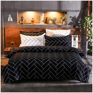 Black&White King Size Duvet Quilt Cover Set