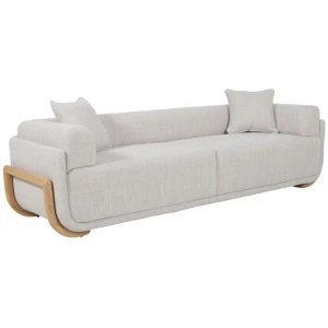 Block 3 Seater Sofa - Beige Linen by Interior Secrets - AfterPay Available