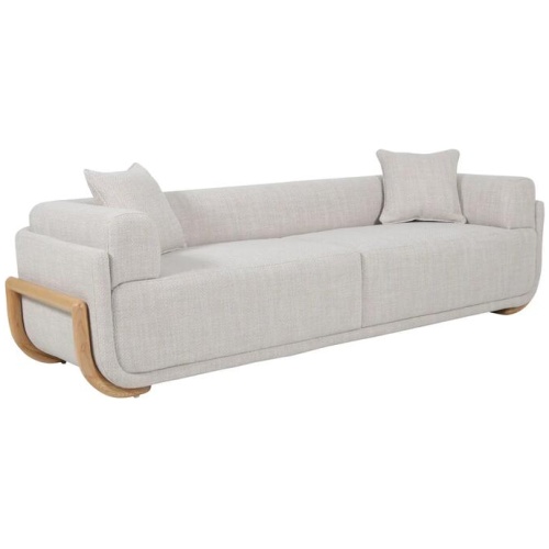 Block 3 Seater Sofa - Beige Linen by Interior Secrets - AfterPay Available