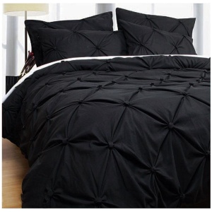 Bloomington Puffy Quilt Cover Set Black KING