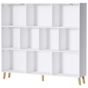 Bookshelf 3 Tiers 10 Cubes - CORA White