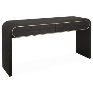 Boran 1.5m Console Table - Textured Espresso Black by Interior Secrets - AfterPay Available