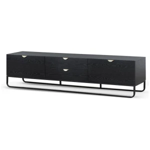 Boyle 2m Wooden TV Entertainment Unit - Black by Interior Secrets - AfterPay Available