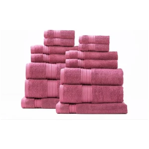 Brentwood 650 GSM Low Twist 14 Piece Rosebud Bath Sheet by Renee Taylor