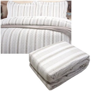 Brighton Road Regatta Stone Quilted Quilt Cover Set Queen