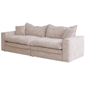 Bucha 3 Seater Fabric Sofa - Cream by Interior Secrets - AfterPay Available