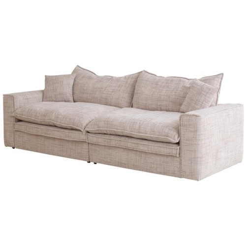 Bucha 3 Seater Fabric Sofa - Cream by Interior Secrets - AfterPay Available