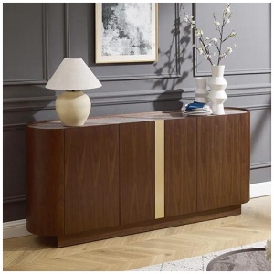 Buffet MDF Melamine Interior Storage In Dark Walnut colour