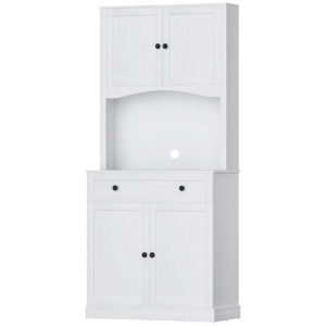 Buffet Sideboard Cabinet Cupboard Pantry Storage Shelves Hutch White