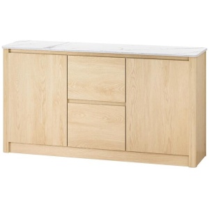 Buffet Sideboard Marble Style Tabletop - Pine
