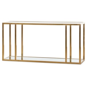Burch 1.6m Glass Console Table - Brushed Gold by Interior Secrets - AfterPay Available