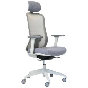 Buro Elan Mesh Ergonomic Office Chair with Headrest - Light Grey by Interior Secrets - AfterPay Available