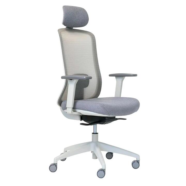 Buro Elan Mesh Ergonomic Office Chair with Headrest - Light Grey by Interior Secrets - AfterPay Available