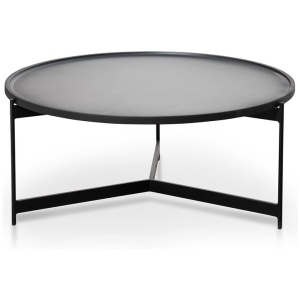 Burton 90cm Round Coffee Table - Matte Black by Interior Secrets - AfterPay Available