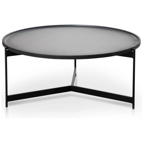 Burton 90cm Round Coffee Table - Matte Black by Interior Secrets - AfterPay Available