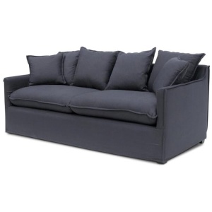 Candice 3 Seater Fabric Sofa - Charcoal Linen - Last One by Interior Secrets - AfterPay Available