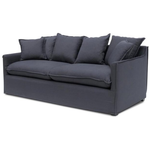 Candice 3 Seater Fabric Sofa - Charcoal Linen - Last One by Interior Secrets - AfterPay Available