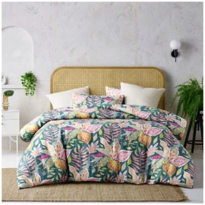 Carmila Linen Cotton Printed Quilt Cover Set by Accessorize King