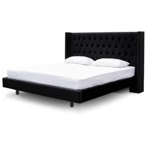 Carolina King Bed Frame - Black Velvet by Interior Secrets - AfterPay Available