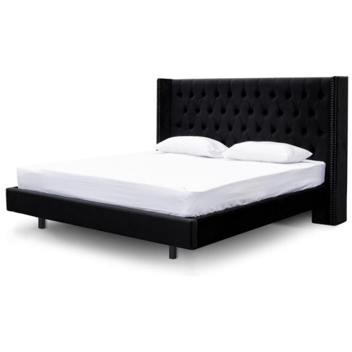 Carolina King Bed Frame - Black Velvet by Interior Secrets - AfterPay Available