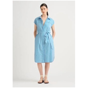 Carson Stripe Shirt Midi Dress