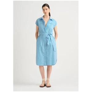 Carson Stripe Shirt Midi Dress