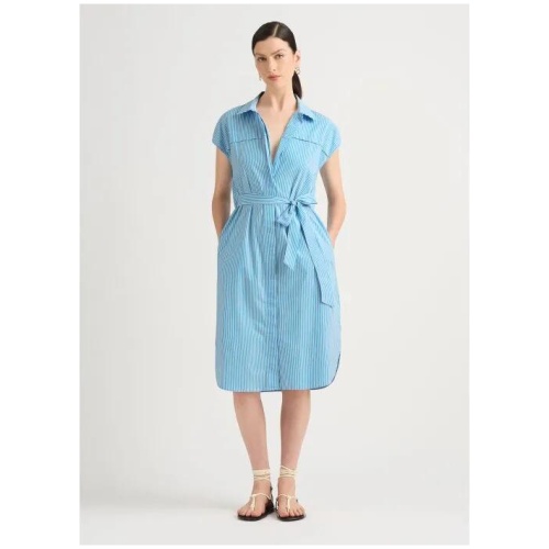 Carson Stripe Shirt Midi Dress