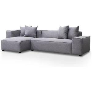 Casey 3 Seater Left Chaise Fabric Sofa - Graphite Grey by Interior Secrets - AfterPay Available