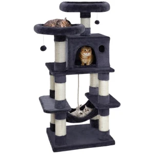 Cat Tree 145cm Tower Scratching Post Scratcher Wood Condo House Large Bed