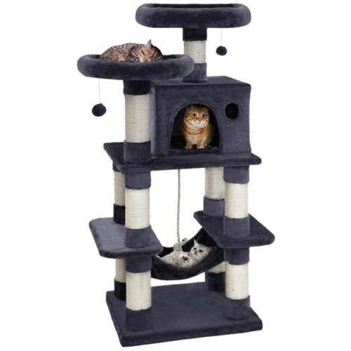 Cat Tree 145cm Tower Scratching Post Scratcher Wood Condo House Large Bed
