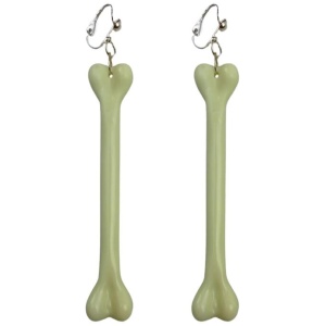 Cavewoman EARRINGS Accessory Jewellery Ear Rings Dress Costume Medieval Bones - Longer (9.5cm approx)