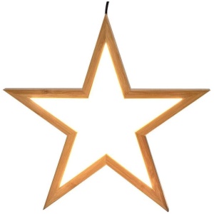 Ceiling Bamboo Star LED Hanging Lamp Natural Home Decor Lighting Pendant - Natural