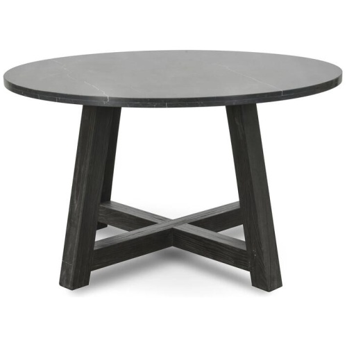 Clearance - Carlson 130cm Black Marble Dining Table with Glass Top. by Interior Secrets - AfterPay Available
