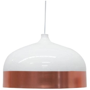 Clearance - Fontain Wide Pendant Lamp - Rose Gold - White by Interior Secrets - AfterPay Available