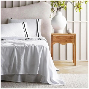 Cloud 1000 TC Egyptian Cotton White Charcoal Split King Sheet sets by Renee Taylor