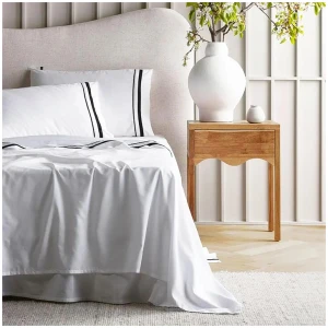 Cloud 1000 TC Egyptian Cotton White Charcoal Split King Sheet sets by Renee Taylor