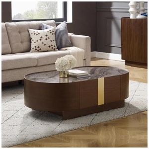 Coffee Table MDF Board Melamine Interior Ample Storage in Dark Walnut colour
