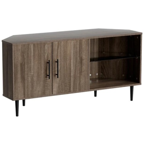 Corner Entertainment Unit Stand TV Cabinet Open Storage Shelf 120CM