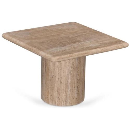 Costin 50cm Travertine Top Side Table - Natural by Interior Secrets - AfterPay Available