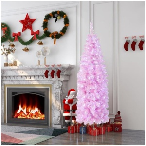 Costway1.83M/2.1M Pre-Lit Artificial Christmas Tree for Decoration-183CM