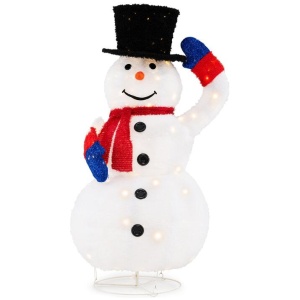 Costway130CM Pre-Lit Christmas Snowman with 120 Built-in LED Lights