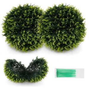 Costway2 PCS 45cm/55cm Artificial Plant Cedar Topiary Ball-S