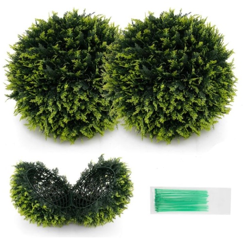 Costway2 PCS 45cm/55cm Artificial Plant Cedar Topiary Ball-S