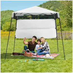 Costway2.1m x 2.1m Slant Leg Pop-up Canopy with Backpack for Camping-White