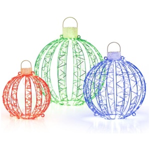 Costway3 Pack Christmas Light Balls with 360 Led Lights