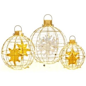 Costway3 Piece Pre-Lit Lantern Balls with 732 Bright LED Lights